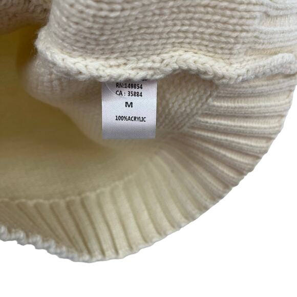 Sadie & Sage Cream Distressed Fringe Knit Sweater Womens Medium - Picture 3 of 5